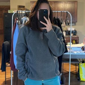 LL Bean Gray Polartec Snap Fleece (Size S)